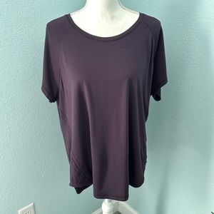 Tangerine XXL Plum Purple Activewear Top Scoop Neck Workout EUC